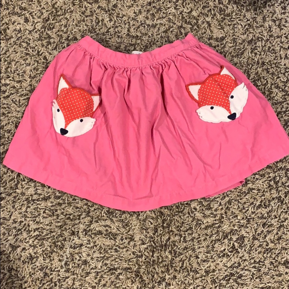 NWOT Mini Boden Pink Fox Skirt Size 5-6Y
